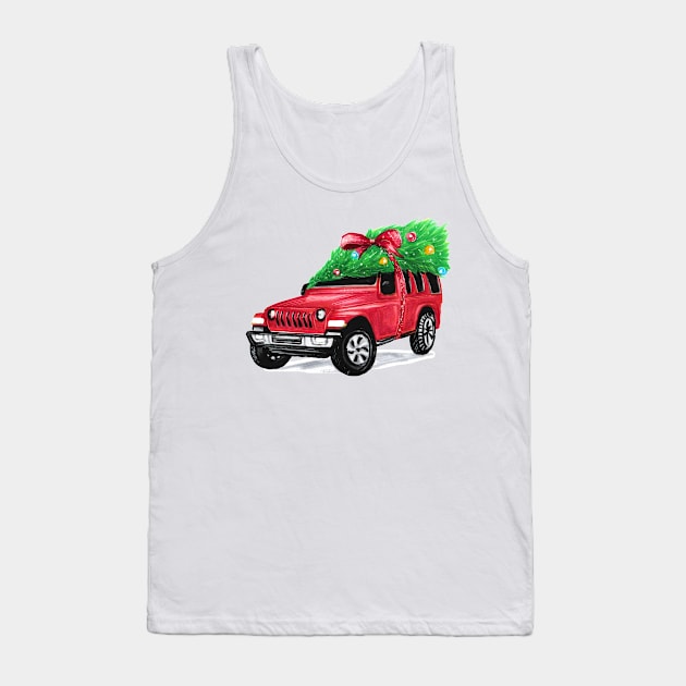 Christmas Car Tank Top by Svetlana Pelin